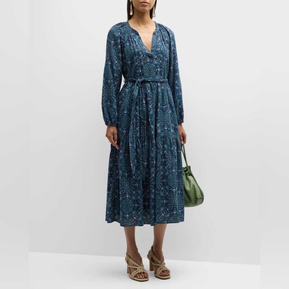 XiRENA Ambrose midi dress size Large indigo flora